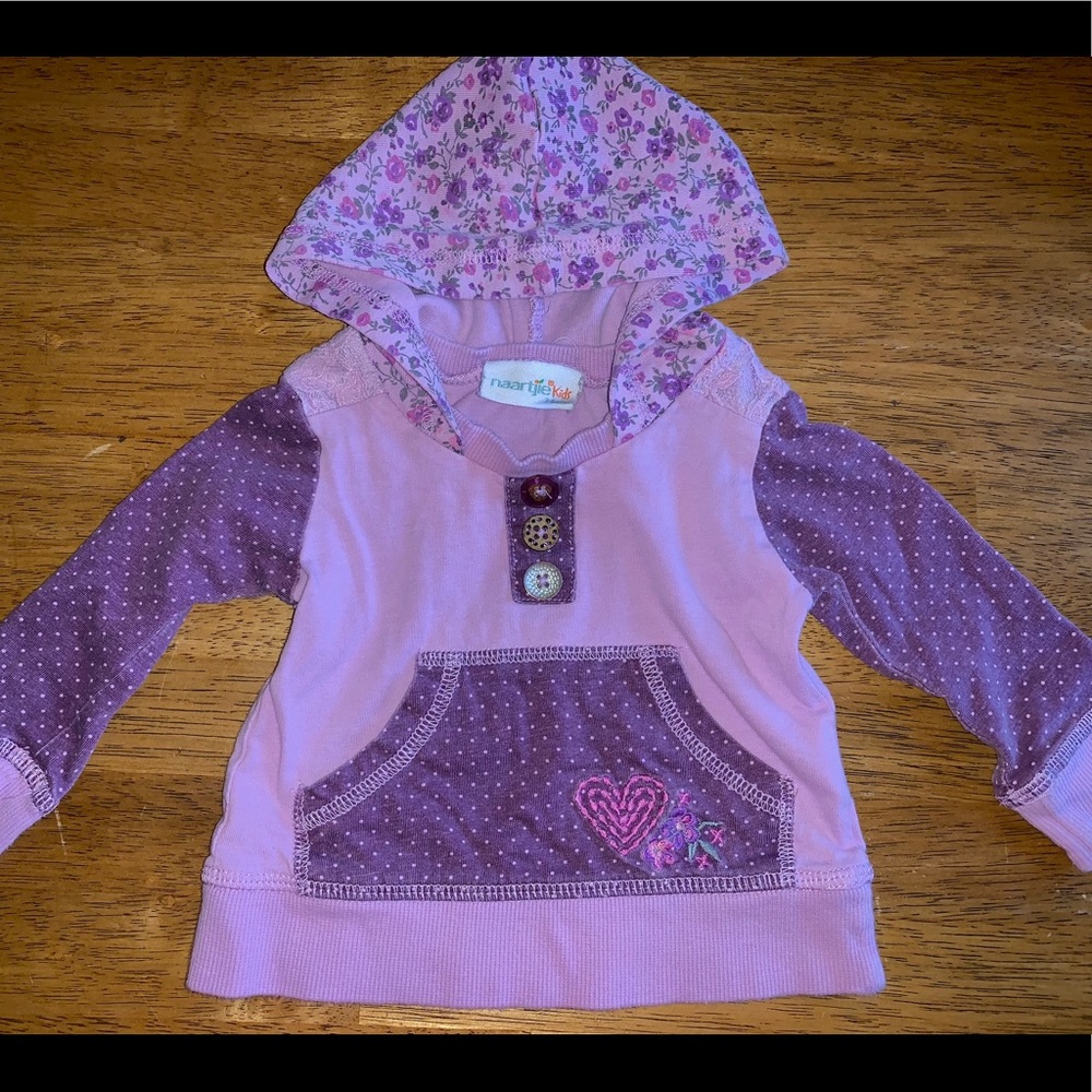 Naartjie 3-6m purple hoodie